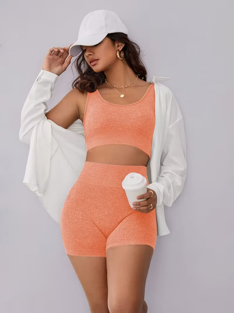 Women'S Seamless Solid Color Athletic Suit
