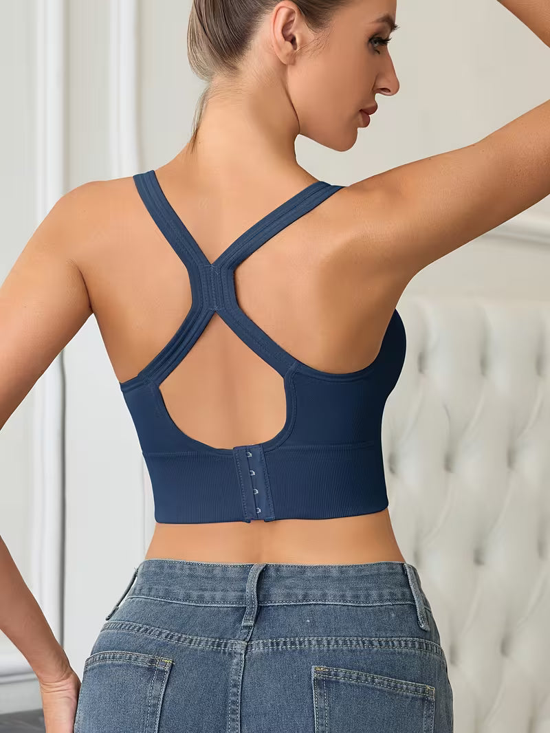 Wireless High Support Sports Bra with Removable Pads